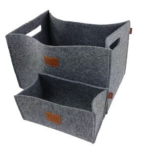 2-ER box feltbox storage box Storage Basket Filzkorb Grey image 1