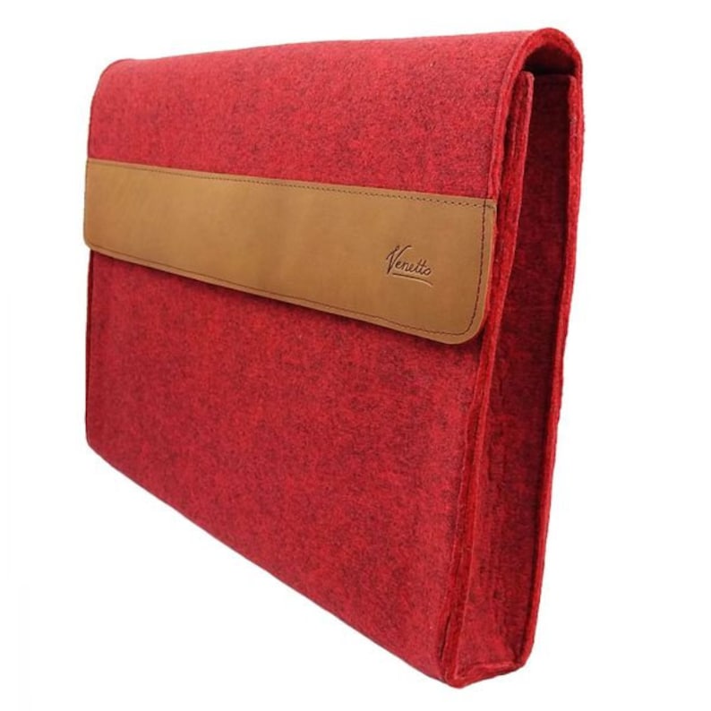 Bag Briefcase bag case made of bag din A4 business bag felt, red mottled image 3