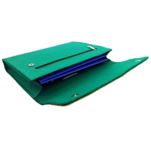 DIN A4 Business Briefcase Case for men and women unisex felt bag protective cover for laptop, green image 3