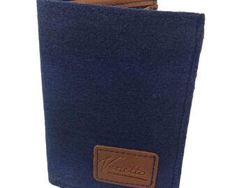 Portemonnaie Geldbörse Geldtasche aus Filz wallet Blau