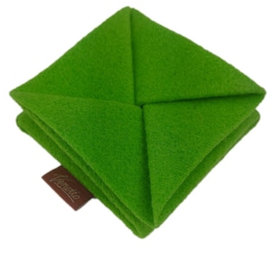 Plegable mini monedero monedero monedero niños bolsa intercambio hecho a mano de fieltro verde brillante
