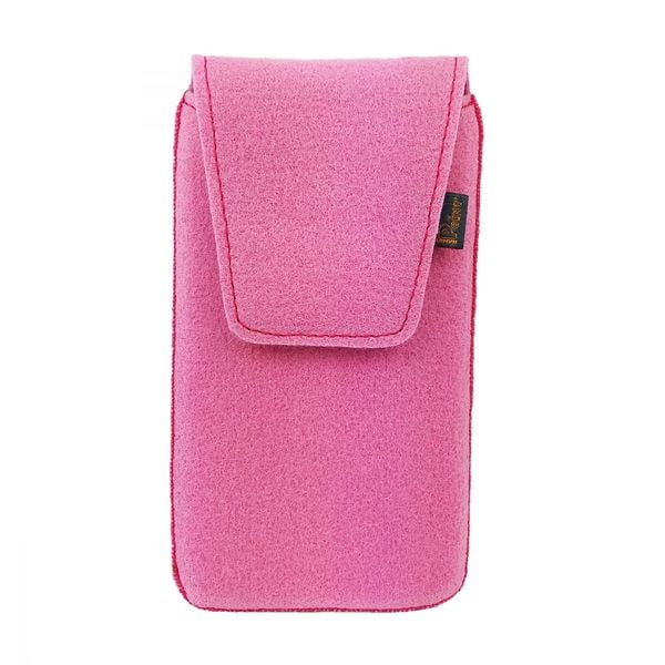 5.0-6.4 "vertical belly bag Belt pocket bag made of felt bag protective cover for mobile phone pink