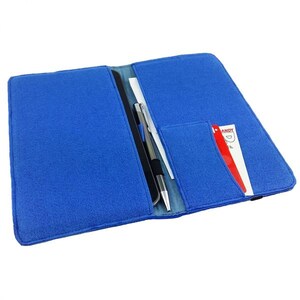 9.1-10,1 inch organisator tas van vilt vilten sleeve mouw gemaakt van vilt dekking Tablethülle beschermhoes met kaart cover, universele blauw helder afbeelding 2