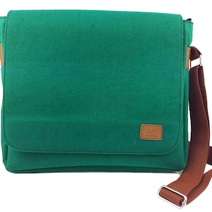 Bag messenger bag shoulder bag handbag felt green dark