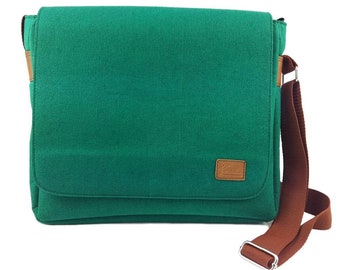 Man's Pocket Messenger bag schoudertas schoudertas handtas van vilt donkergroen