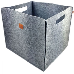 Set of 3 Box Felt Box Storage Box Basket Box Box Felt Basket for Ikea Furniture Grey Anthracite image 1