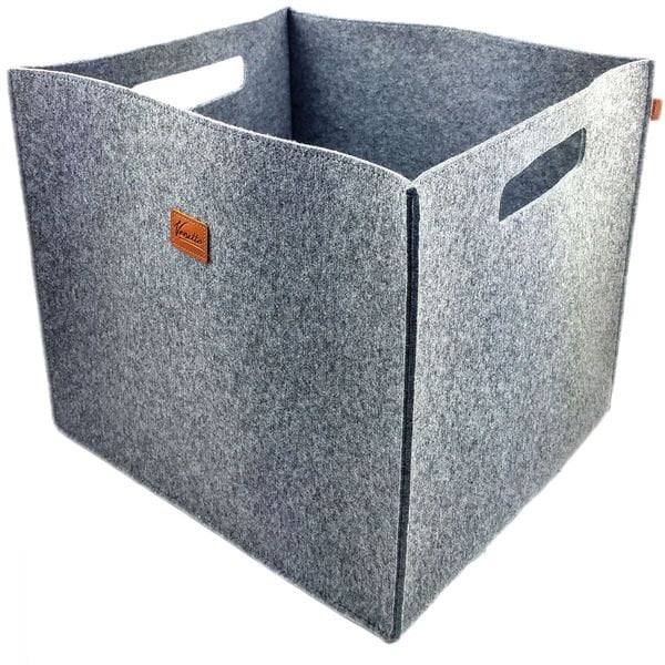 Set di 3 Box Feltro Box Storage Box Basket Box Box Felt Basket per Ikea Furniture Grigio Antracite