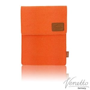 Bag for ebook reader sleeve made of felt sleeve protective cover for Kindle Kobo tolino Sony Trekstor, Orange image 1