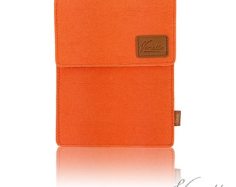 Bag for ebook reader sleeve made of felt sleeve protective cover for Kindle Kobo tolino Sony Trekstor, Orange