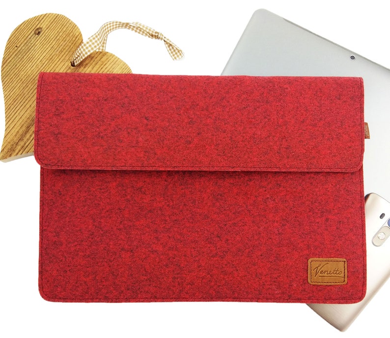 For 12.9' iPad Pro, 13' MacBook Air M1/M2 Case Bag Felt Bag Laptop Notebook Ultrabook 13.3 Inch Case Protection Red 