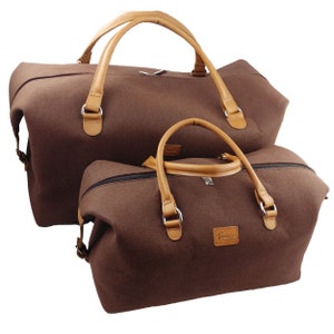 Set hand luggage bag travel bags handbag bag carry bag bag for excursion, Brown image 1