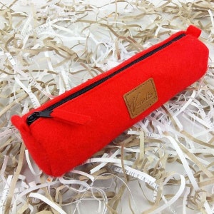 Stifterolle Pen Binder Schlamperrolle Student Case Pen bag pencil Bleistiftetasche wallet for pencils cell phone money red image 1