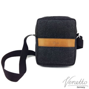 Bolso bandolera bolso hombres bolsa fieltro negro imagen 1