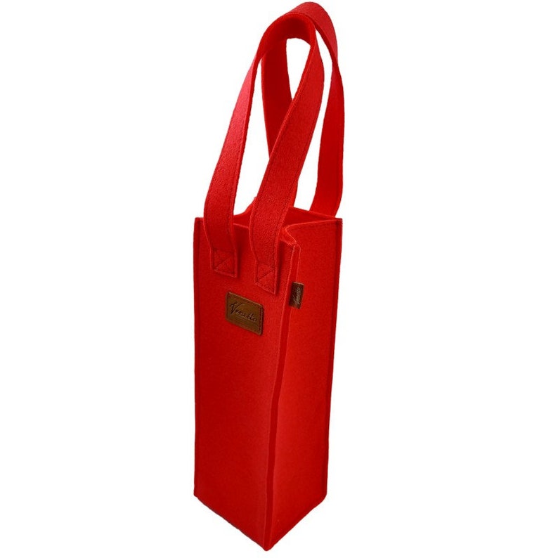 Gift bag bottle Bag wine bag bag for wine felt bag tote case, red image 1