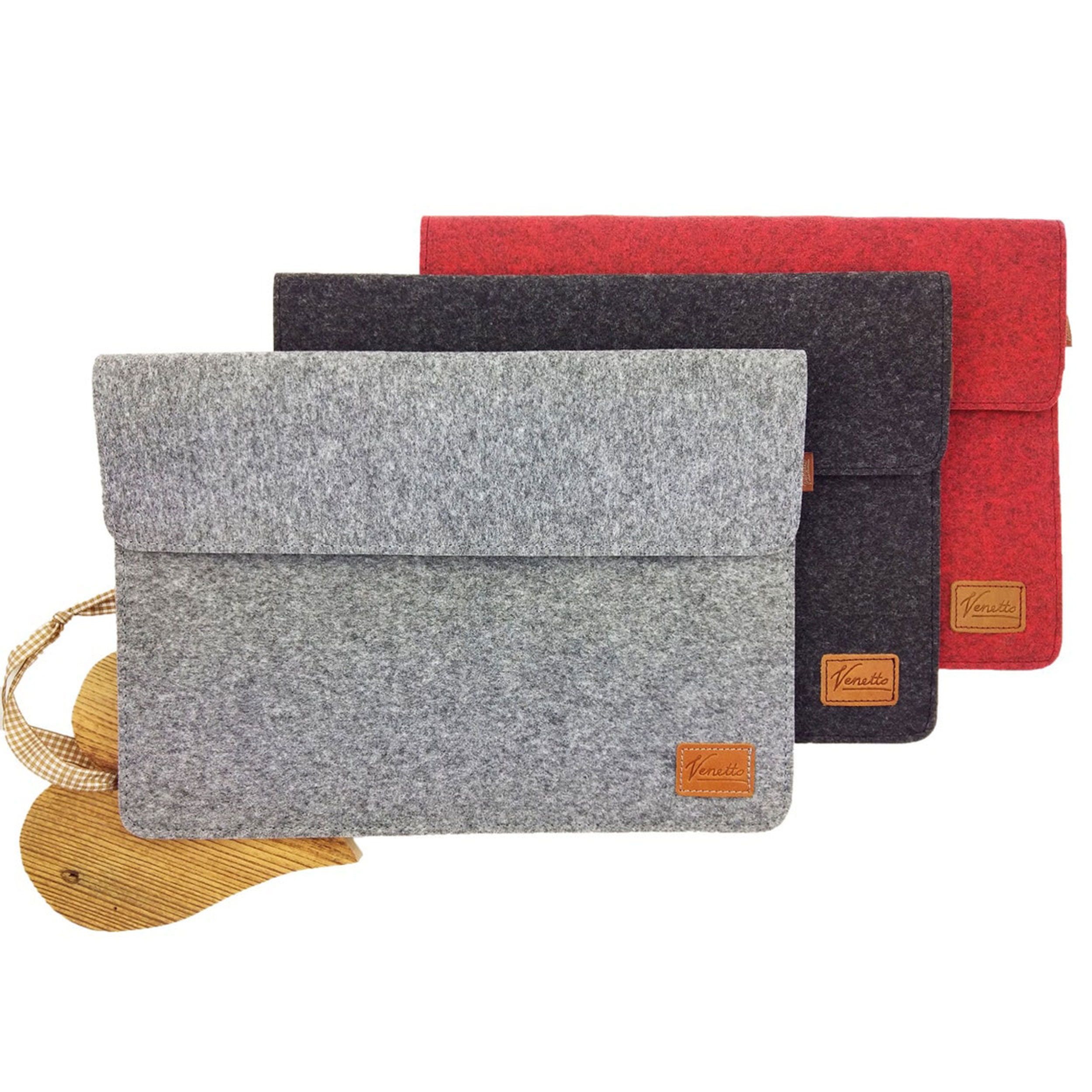 Custodia in feltro con custodia da 14 - 15,6 "per laptop, notebook, PC, grigio nero rosso