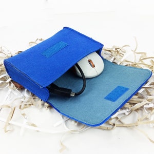 Culture bag bag case made of felt for accessories, cosmetics, accessories, blue image 5