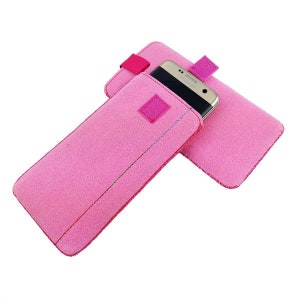 5-6.4 universel sac en feutre housse pour mobile étui pour Smartphone-feutre sac rose image 1