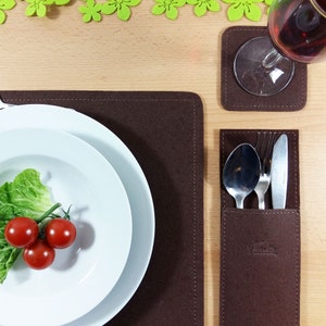 2-er set place mat table Mat tableware cutlery tablecloths tabletable decorations table decoration, brown