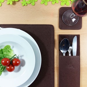 2-er set place mat table Mat tableware cutlery tablecloths tabletable decorations table decoration, brown image 1