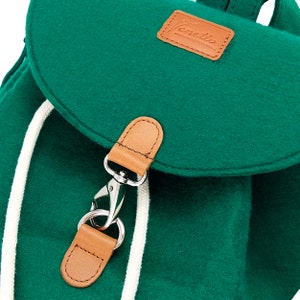 Venetto felt backpack bag backpack made of felt and leather elements very light, green image 8