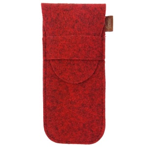 Vegan Case Pens Pencil Schlamperrolle felt red