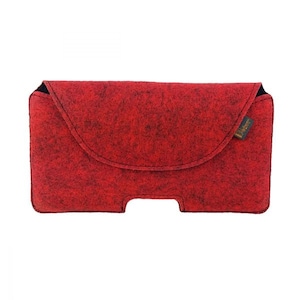 5.0-6.4 manchon de sac horizontal ventre sac pochette fait du feutre couvert de feutre rouge image 1
