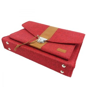 DIN A4 Business Bag case bag briefcase purse handbag for men and women unisex, red mottled image 3