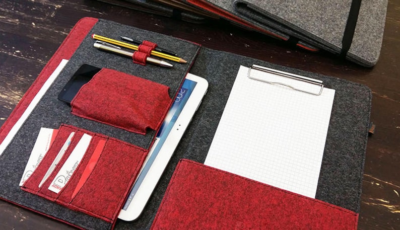 DIN A4 Organizer Bag case cover for tablet ipad Pro ebook Reader smartphone documents Filzh\u00fclle felt bag work bag gift