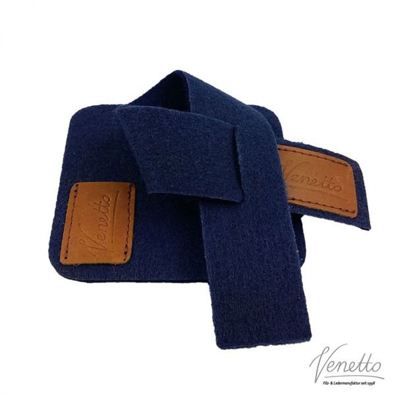 Wine cuff set for wine Tropfstopper wine collar scarf drip catcher with coaster made of felt dark blue image 3