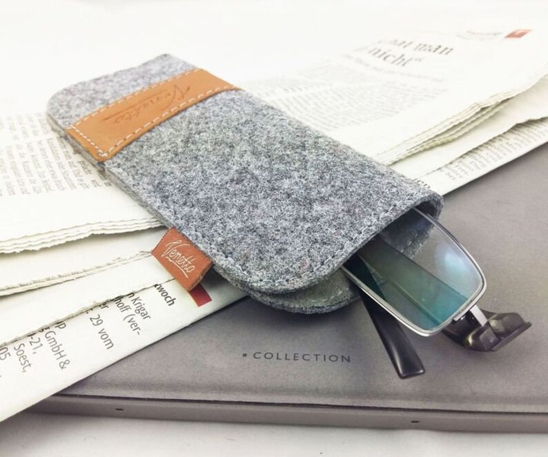 Glasses Case bag case cover for glasses grey image 4