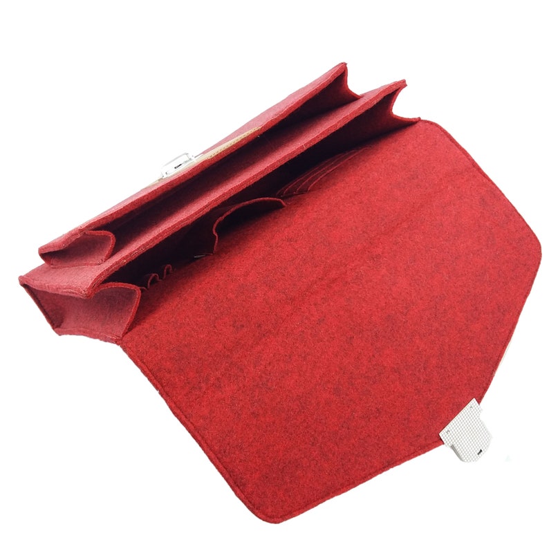 DIN A4 Business Bag case bag briefcase purse handbag for men and women unisex, red mottled image 4