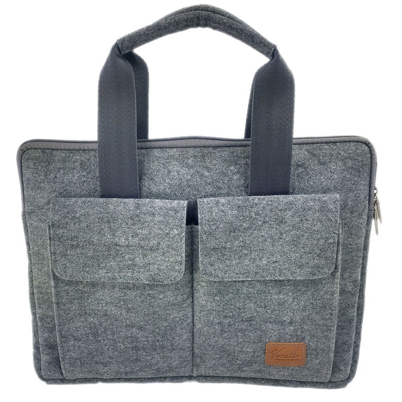 12,9 13,3 Zoll Tasche Schutzhülle Schutztasche Aktentasche Handtasche für MacBook / Air / Pro, iPad Pro, Surface, Laptop, Notebook grau Bild 10