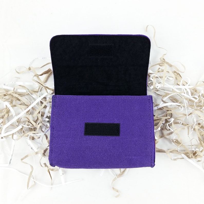 Bag Mini pouch bag made of felt for cosmetic accessories, purple image 4