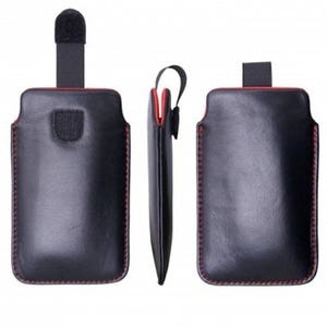 Rote leder smartphone tasche - .de