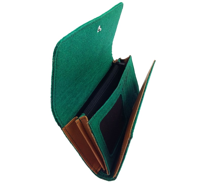 Wallet wallet girl purse felt green dark image 4