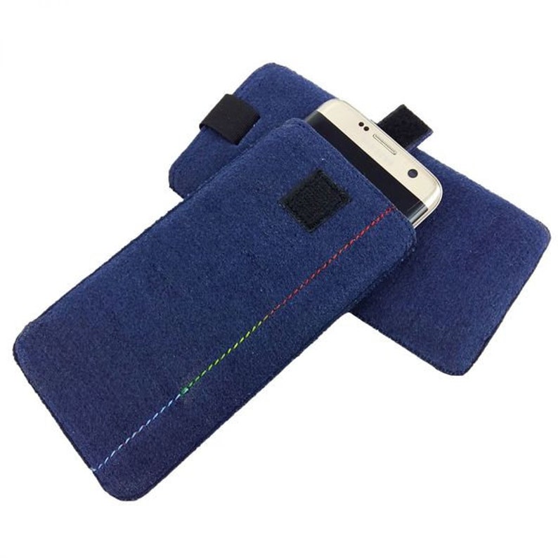 5-6.4 Cellphone case case case bag Filzhülle for mobile smartphone dark blue image 1