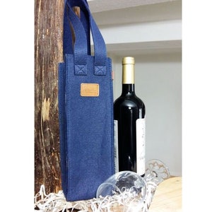 Cadeau sac bouteille vin bleu sac pour vin image 3