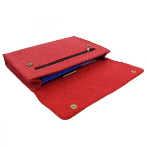 Bag Briefcase bag case made of bag din A4 business bag felt, red mottled image 4