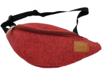 Fanny Pack taille ceinture sac sac en feutre rouge mix