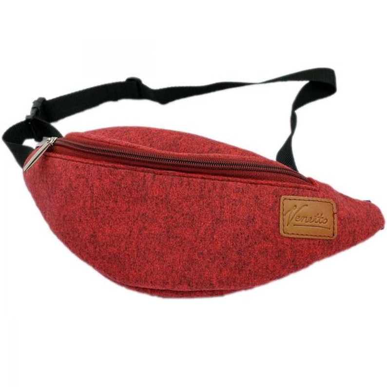 Fanny Pack taille ceinture sac sac en feutre rouge mix image 1