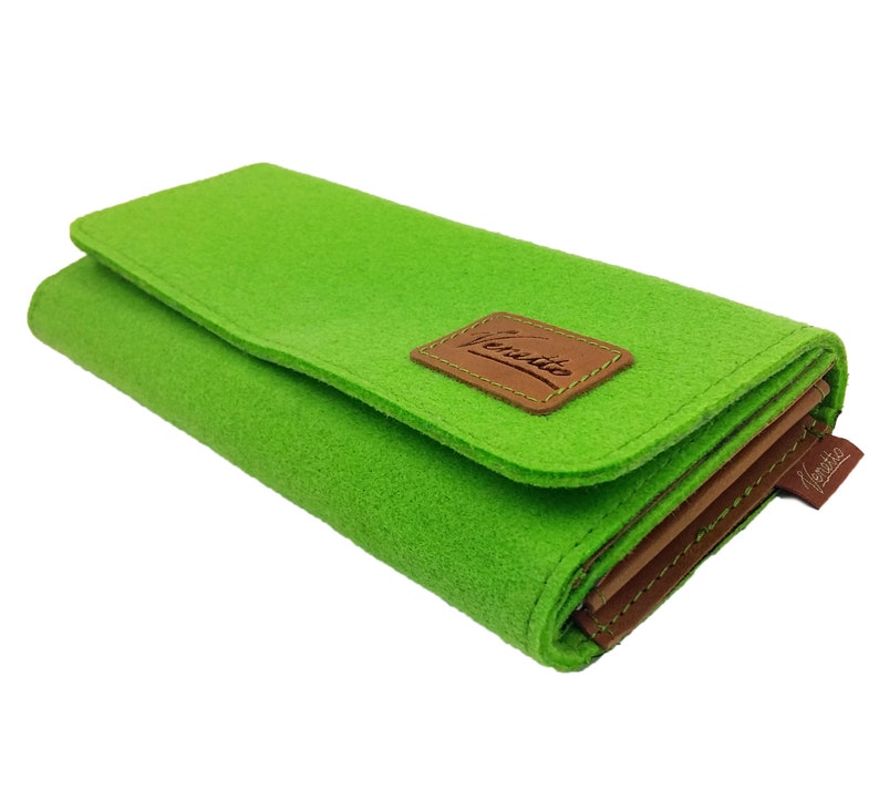 Long Ladies wallet Purse wallet Green Wallet image 1