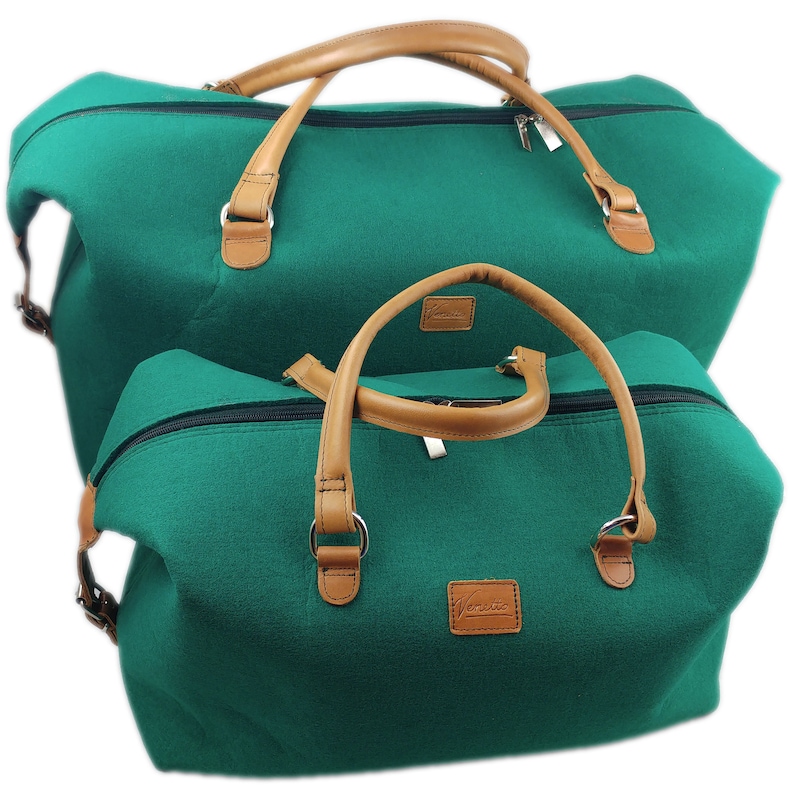 2-er set travel bag handbag shopping bag Hadgepäck-bag airplane-Bag green image 1