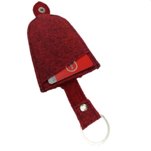 EC credit card card holder key ring red image 1