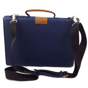 Bag Briefcase Business bag handbag handbag shoulder Pocket Ultrabooking Blue image 3