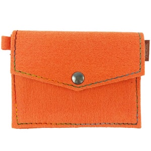 Mini Portemonnaie Geldbörse Filzbörse Geldtasche Kinderbörse Damenbörse Filz orange