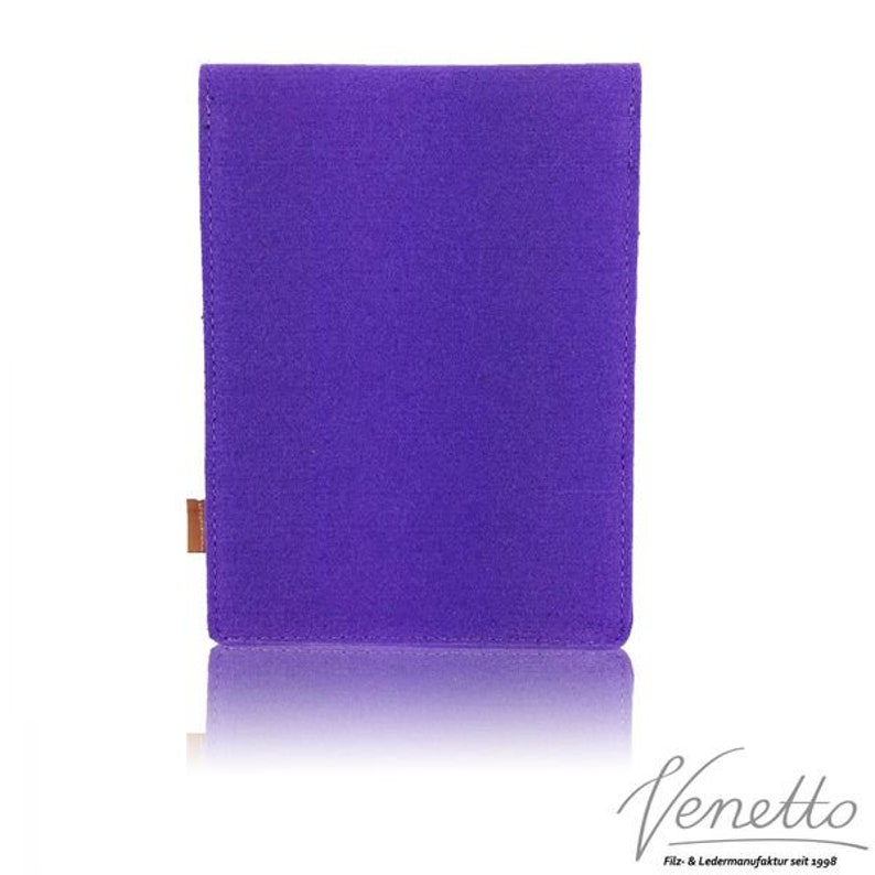 6 inch pocket for ebook reader sleeve made of felt sleeve case protective cover bag felt bag, purple image 3
