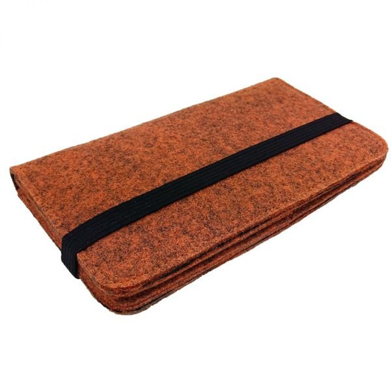 5.2-6.4 organizer Filzhülle felt bag cover made of felt folding bag protective cover for mobile phone, orange mottled image 4