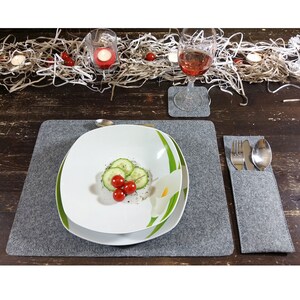 4-seat set table set table decoration place mats made of felt felt deco grey image 3