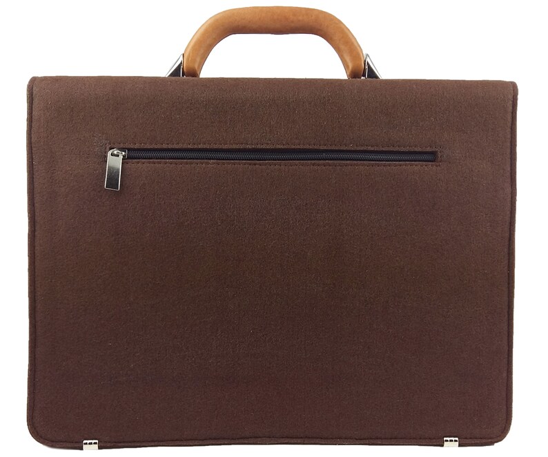 For 13 inch MacBook Pro, air 13 laptop Briefcase Men Bag Office bag Brown image 2