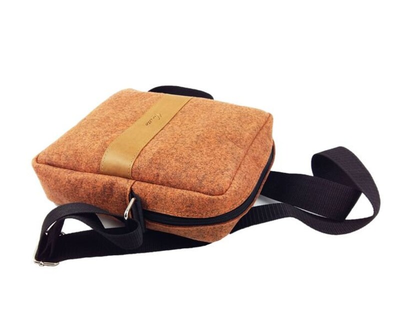 Bag shoulder bag handbag bag felt bag, orange mottled image 4